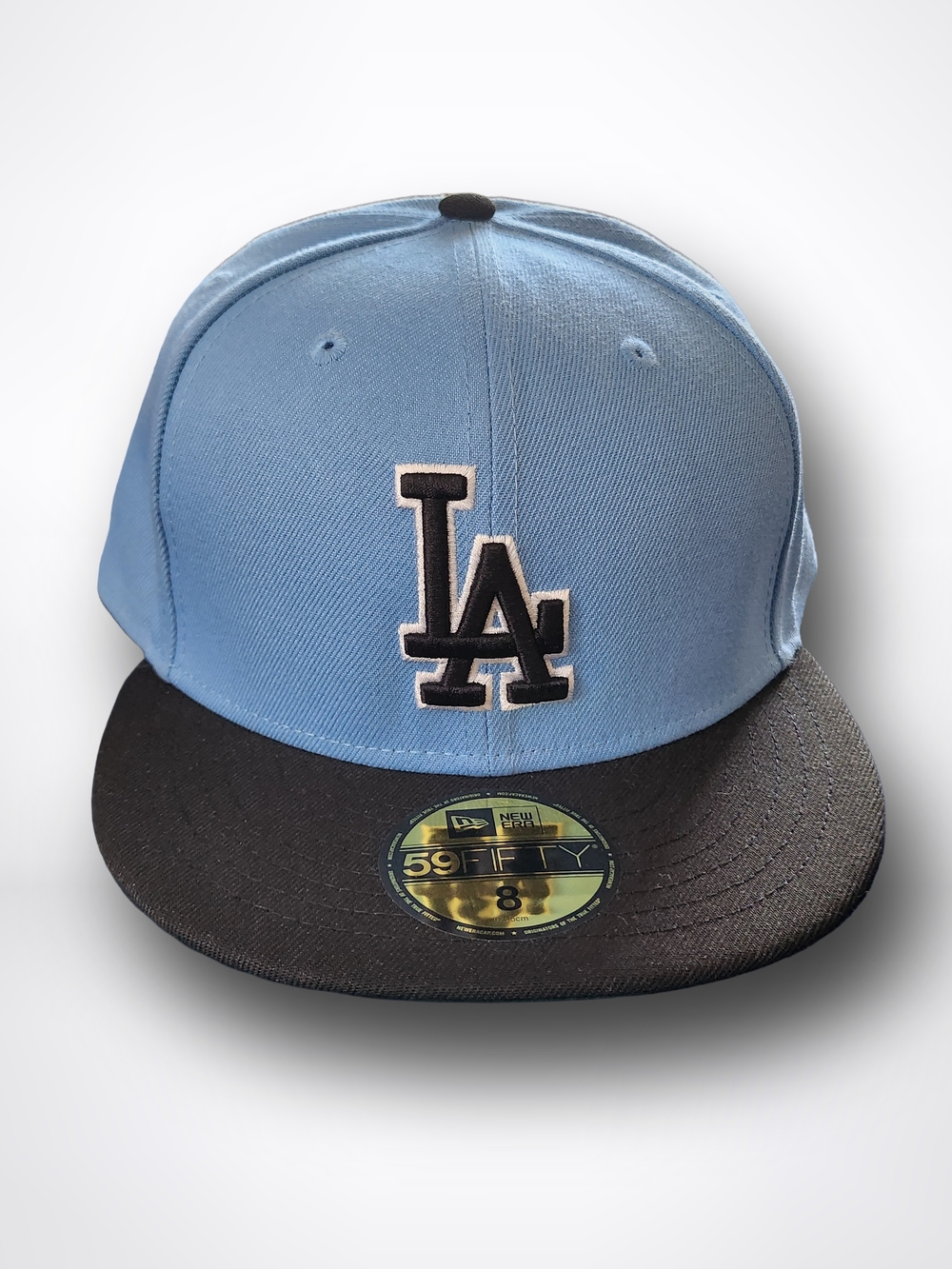 New Era LA Dodgers Two-Tone Fitted Cap - Sky Blue & Black